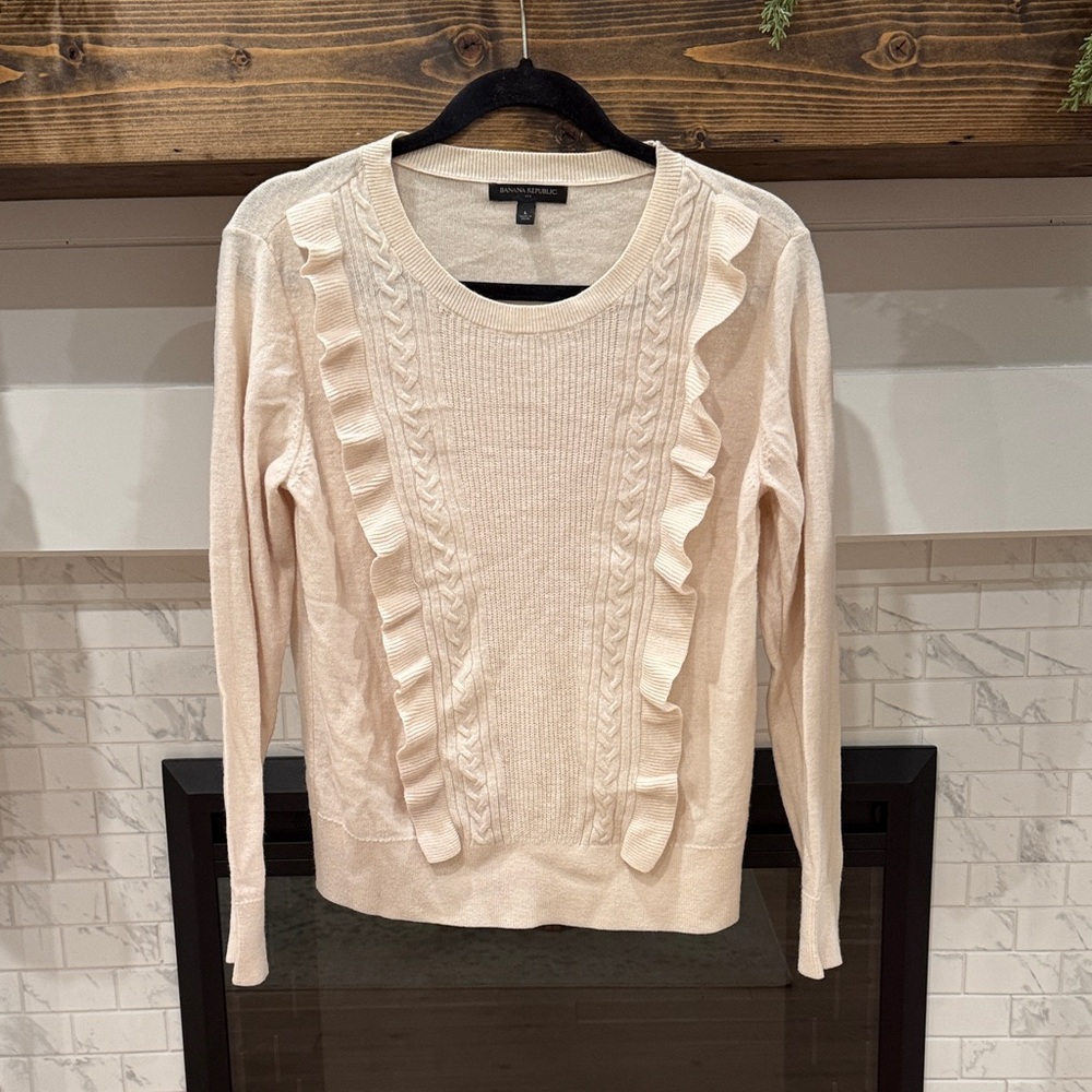 Banana republic Cream Ruffled Sweater 3 for $20